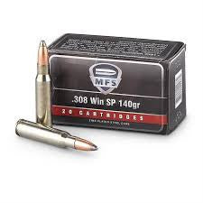 MFS .308 Win 140 Gr. Soft Point - Box of 20